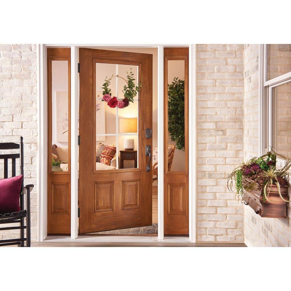 Schlage Camelot Encode Smart Wi‑Fi Door Lock with Alarm and Accent Lever Handleset, Aged Bronze