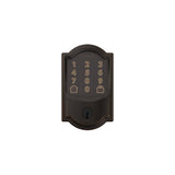 Schlage Camelot Encode Smart Wi‑Fi Door Lock with Alarm and Accent Lever Handleset, Aged Bronze
