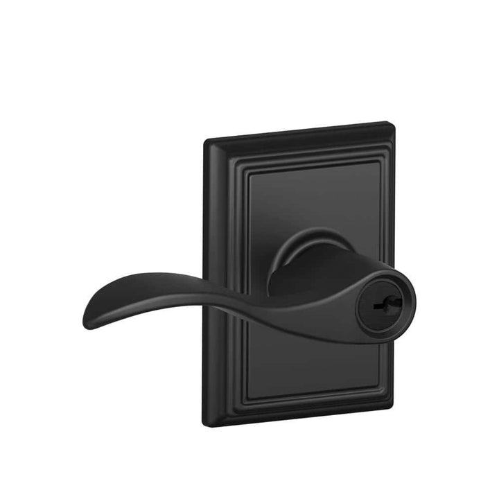 Schlage Accent Matte Black Keyed Entry Door Lever with Addison Trim