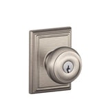 Schlage Georgian Satin Nickel Keyed Entry Door Knob with Addison Trim