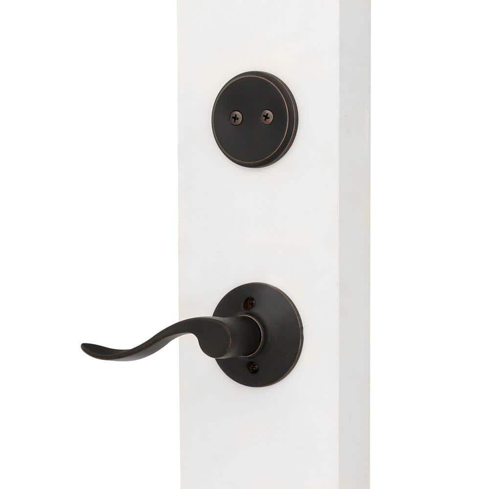 Schlage Camelot Aged Bronze Left-Handed Accent Lever Dummy Door Handleset
