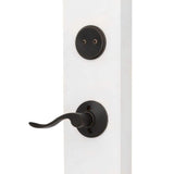 Schlage Camelot Aged Bronze Left-Handed Accent Lever Dummy Door Handleset