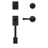 Schlage Custom Century Matte Black Single Cylinder Door Handleset with Dempsey Door Lever