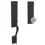 Schlage Custom Addison Aged Bronze 3/4 Trim Dummy Door Handleset with Hobson Glass Door Knob