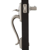Schlage Camelot Satin Nickel Entry Door Handleset with Left-Handed Flair Lever, FE285 CAM 619 FLA LH