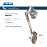 Schlage Camelot Satin Nickel Entry Door Handleset with Left-Handed Flair Lever, FE285 CAM 619 FLA LH