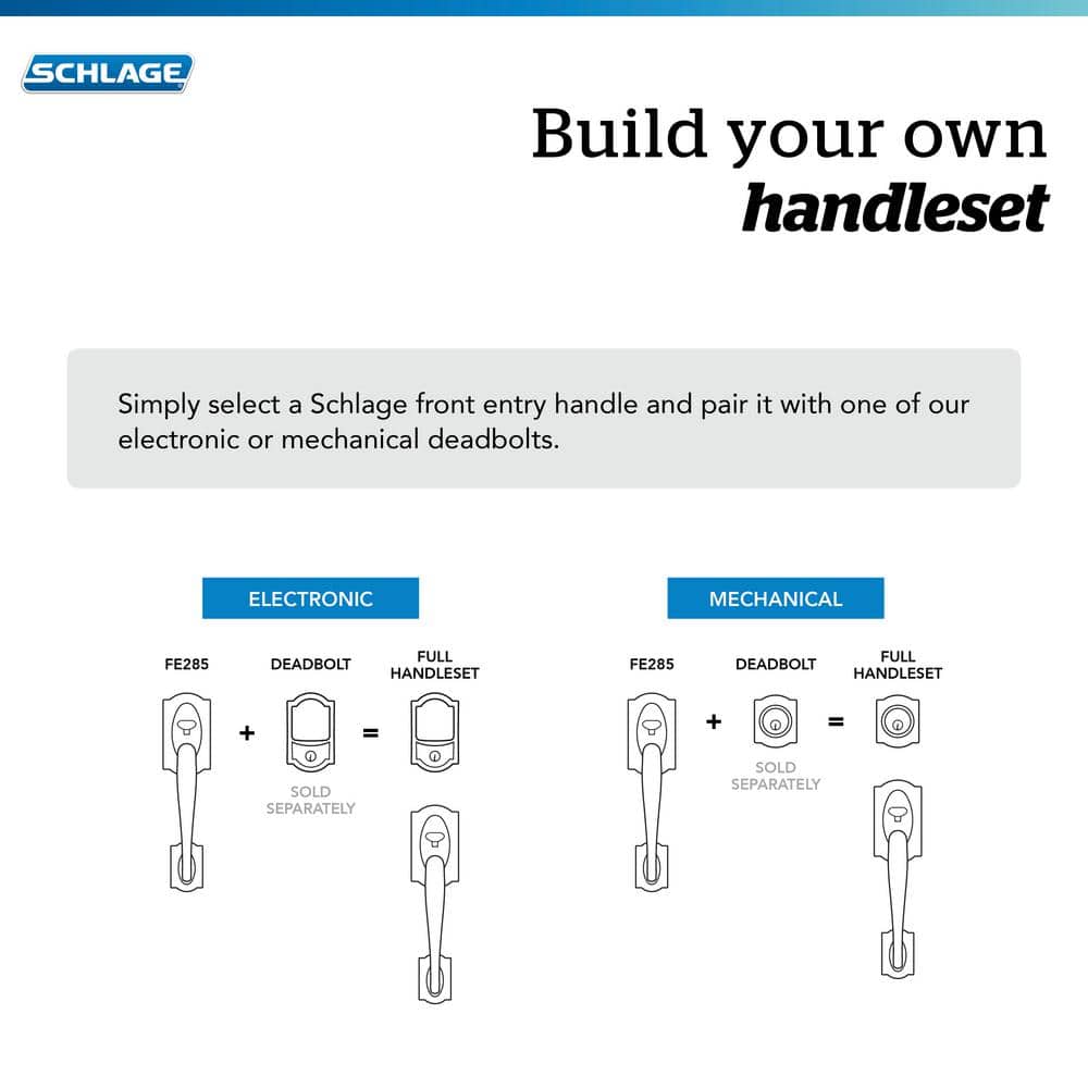 Schlage Plymouth Satin Nickel Entry Door Handle with Right-Handed Flair Lever