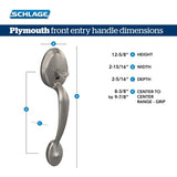 Schlage Plymouth Satin Nickel Entry Door Handle with Right-Handed Flair Lever