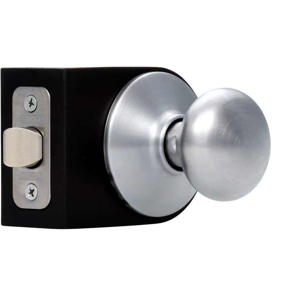 Schlage Plymouth Satin Chrome Passage Door Knob, Right or Left Handed, F10 PLY 626