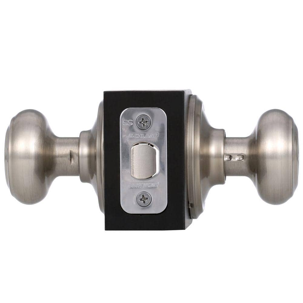 Schlage Georgian Satin Nickel Passage Hall/Closet Door Knob, F10 V GEO 619