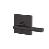 Schlage Custom Latitude Matte Black Interior Door Lever with Collins Trim (Combined Passage/Privacy)