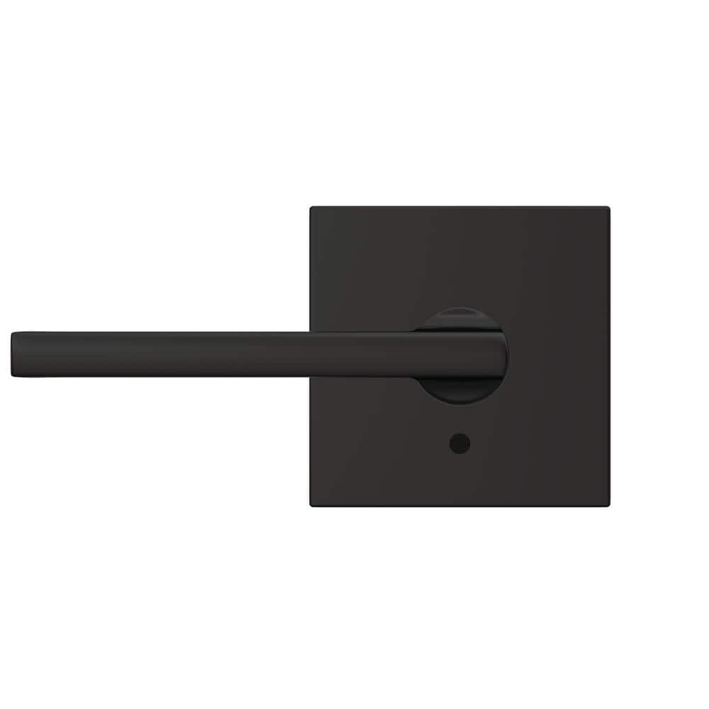 Schlage Custom Latitude Matte Black Interior Door Lever with Collins Trim (Combined Passage/Privacy)