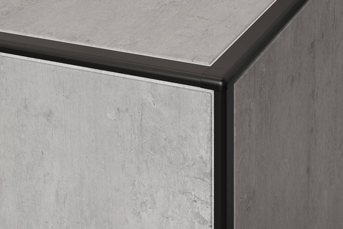 Schluter Systems JOLLY 0.375-in W x 98.5-in L Dark Anthracite Textured Color-Coated Aluminum Tile Edge Trim