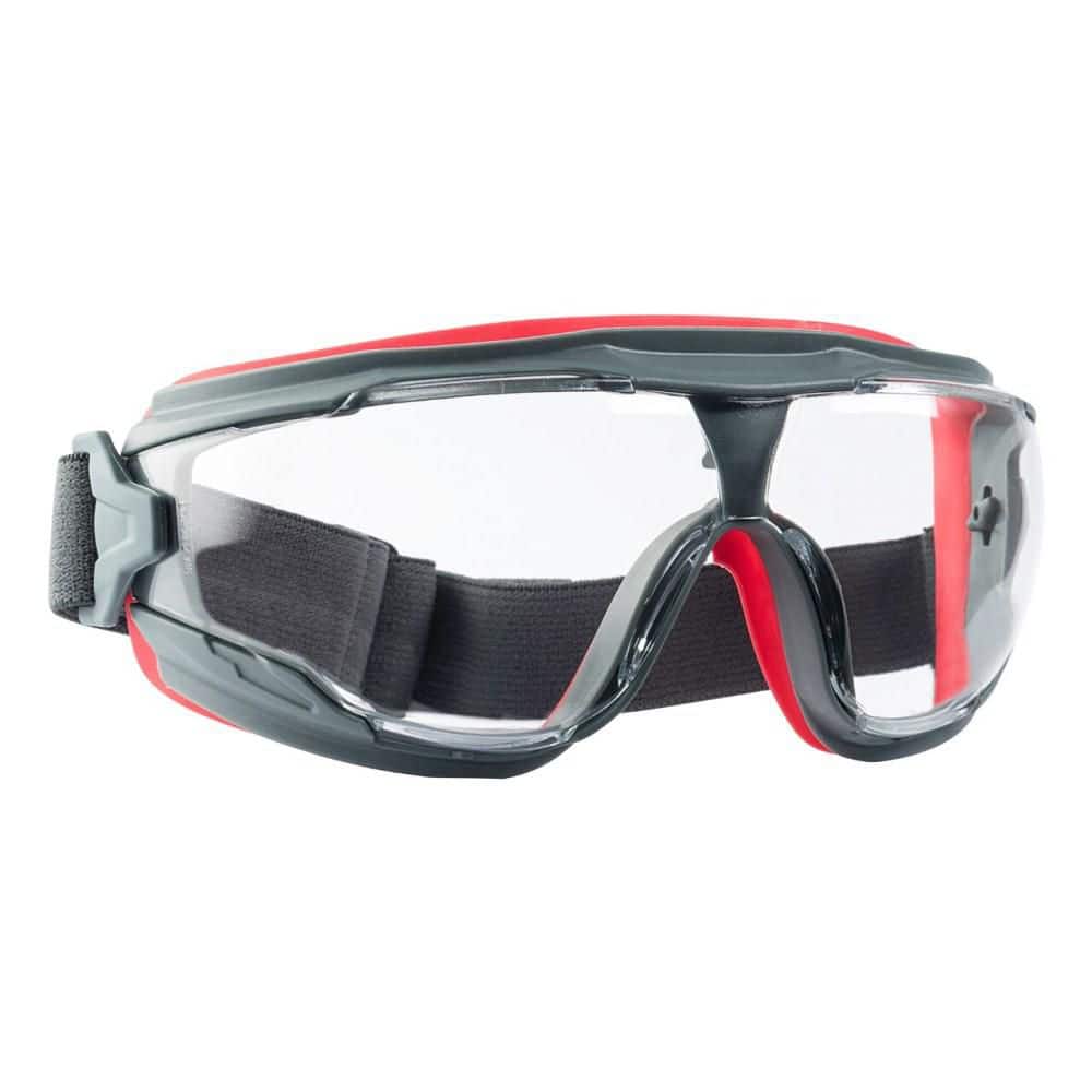 3M Scotchgard Plastic Anti-Fog Safety Goggles, Clear Lens, Gray/Red – 47212H1-VDC-PS