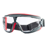 3M Scotchgard Plastic Anti-Fog Safety Goggles, Clear Lens, Gray/Red – 47212H1-VDC-PS
