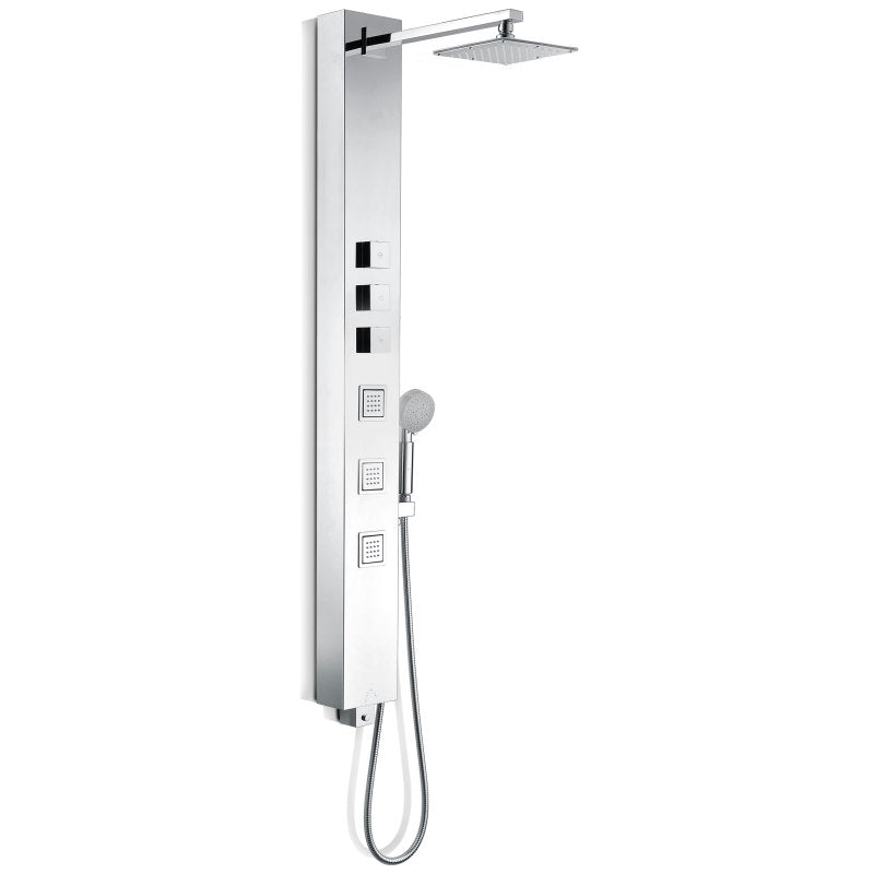 ANZZI Lann Series Polished Chrome 3-Spray Shower Panel System (Valve Included)
