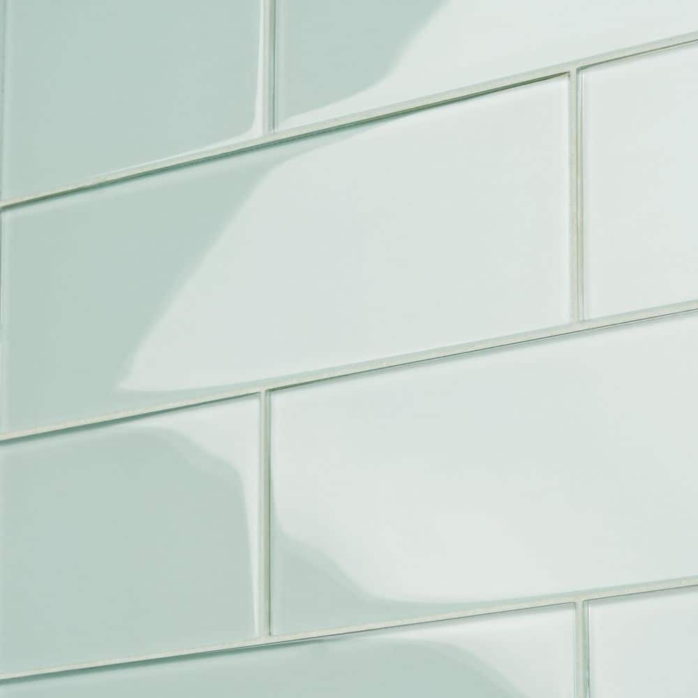Ivy Hill Tile Contempo Seafoam 4 in. x 12 in. x 8mm Polished Glass Subway Wall Tile (1 sq. ft.) (15 pieces, 5 sq. ft./Box)