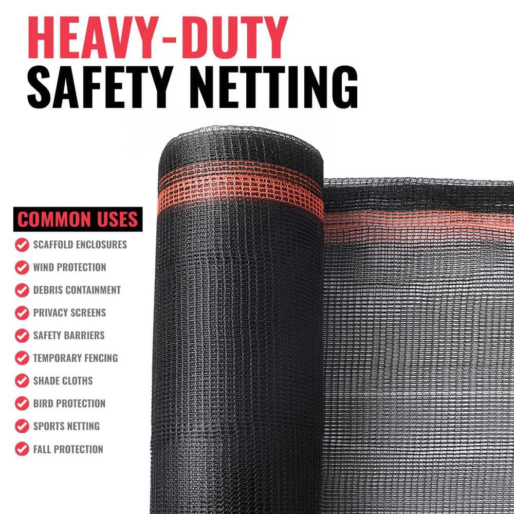 SEALTECH Black-6 ft. X 100 ft. Debris Netting Rolls - Fire Retardant,1/4 in. Mesh Roll