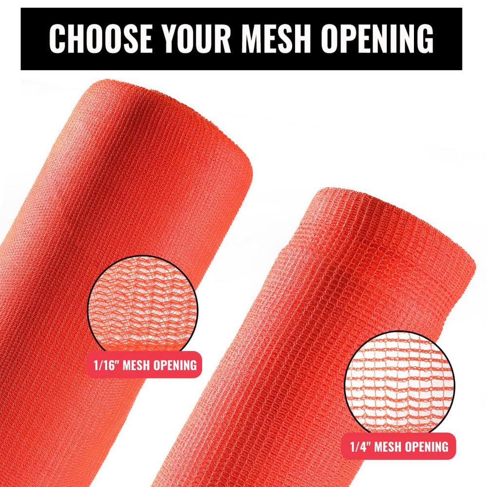 SEALTECH Orange-6 ft. X 200 ft. Debris Netting Rolls - Fire Retardant,1/4 in. Mesh Roll