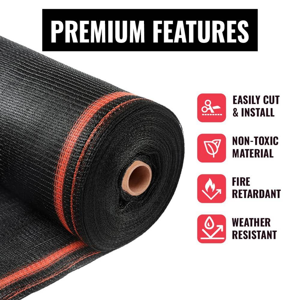 SEALTECH Black-8.5 ft. X 200 ft. Debris Netting Rolls - Fire Retardant,1/4 in. Mesh Roll