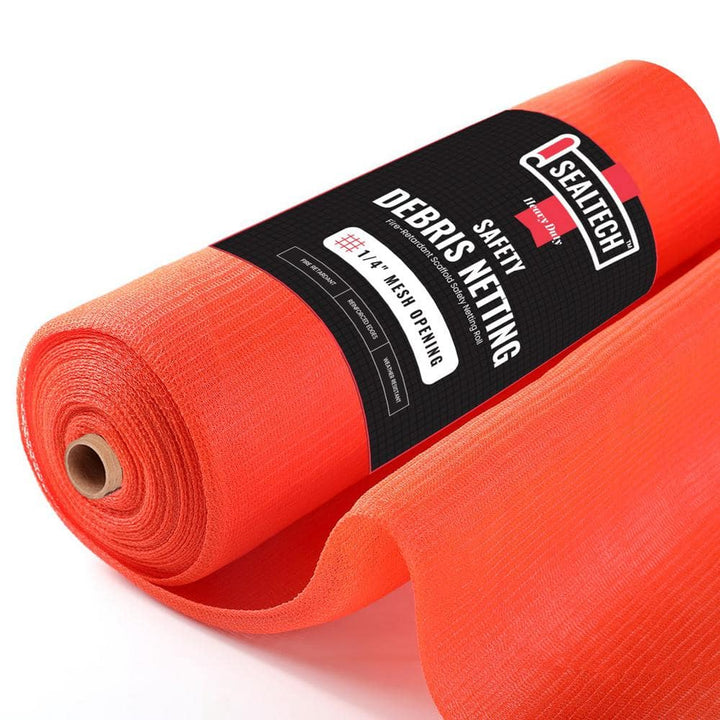 SEALTECH Orange-4 ft. X 50 ft. Debris Netting Rolls - Fire Retardant,1/4 in. Mesh Roll
