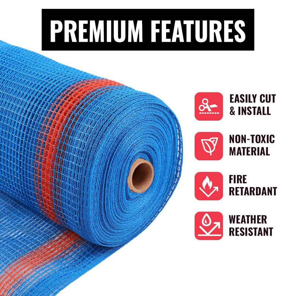 SEALTECH Blue-4 ft. X 200 ft. Debris Netting Rolls - Fire Retardant,1/4 in. Mesh Roll