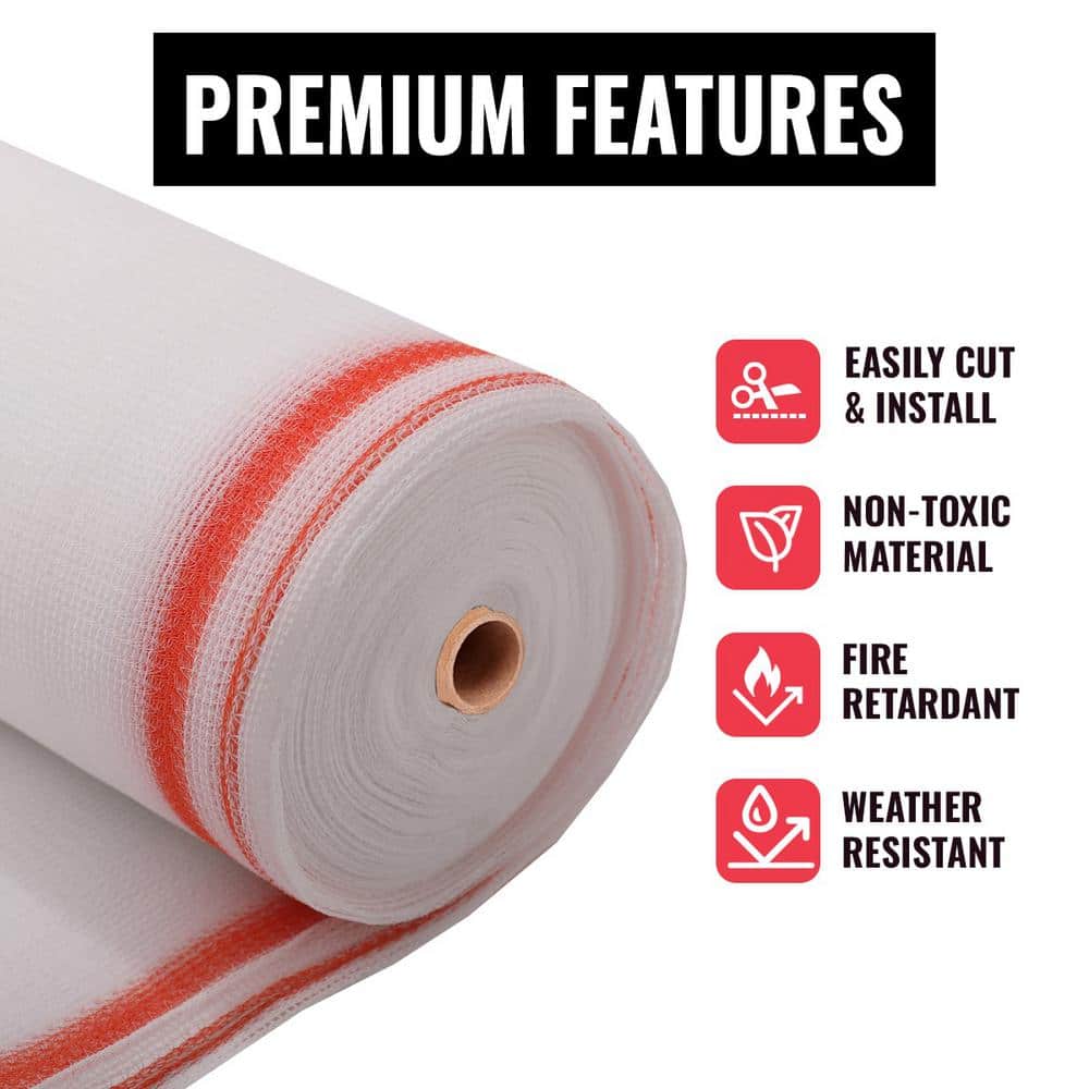 SEALTECH White-4 ft. X 200 ft. Debris Netting Rolls - Fire Retardant,1/4 in. Mesh Roll
