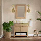 James Martin Vanities Solene 28" x 38" Seaside Oak Vanity Mirror
