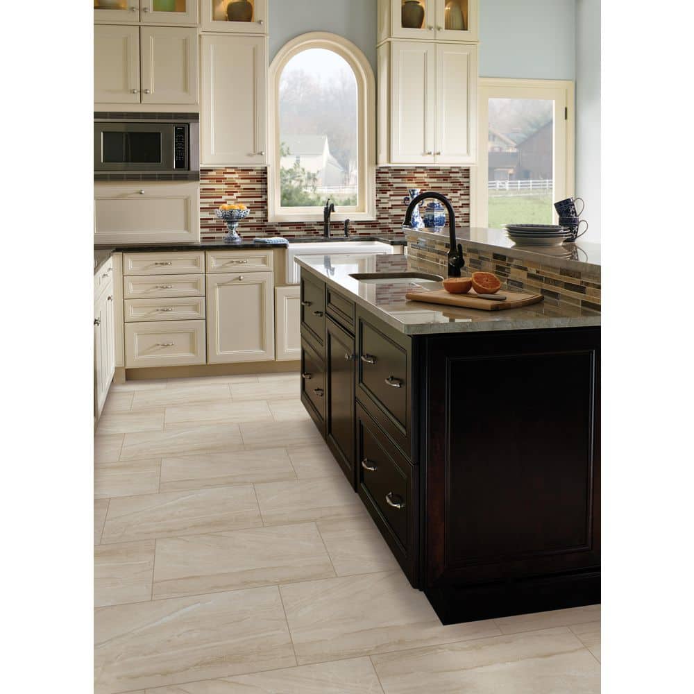 MSI Sedona 12 in. x 24 in. Matte Ceramic Floor and Wall Tile, Beige Stone Look (16 sq. ft./Case)