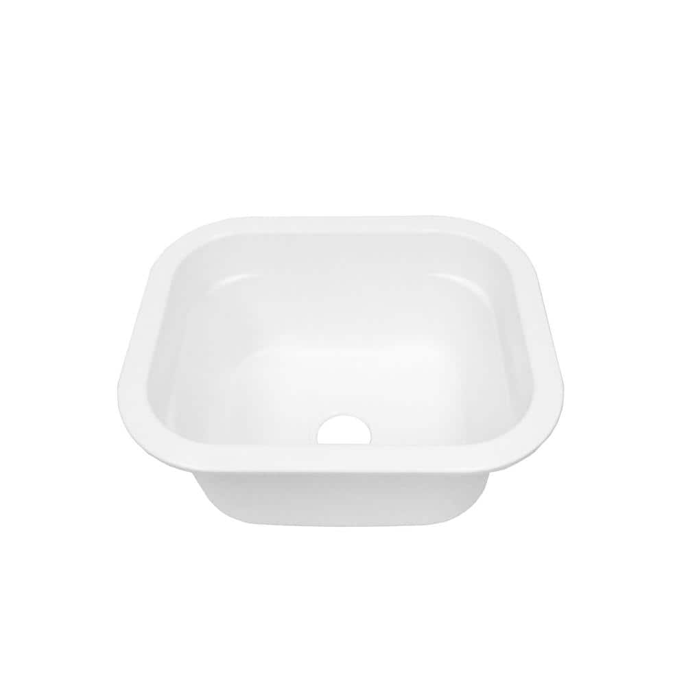 MUSTEE Vector 22 x 18 x 10.5 Molded Fiberglass Undermount Laundry/Utility Sink