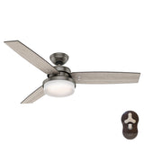 Hunter Sentinel 52-in Brushed Nickel LED Indoor Ceiling Fan with Remote (3-Blade)