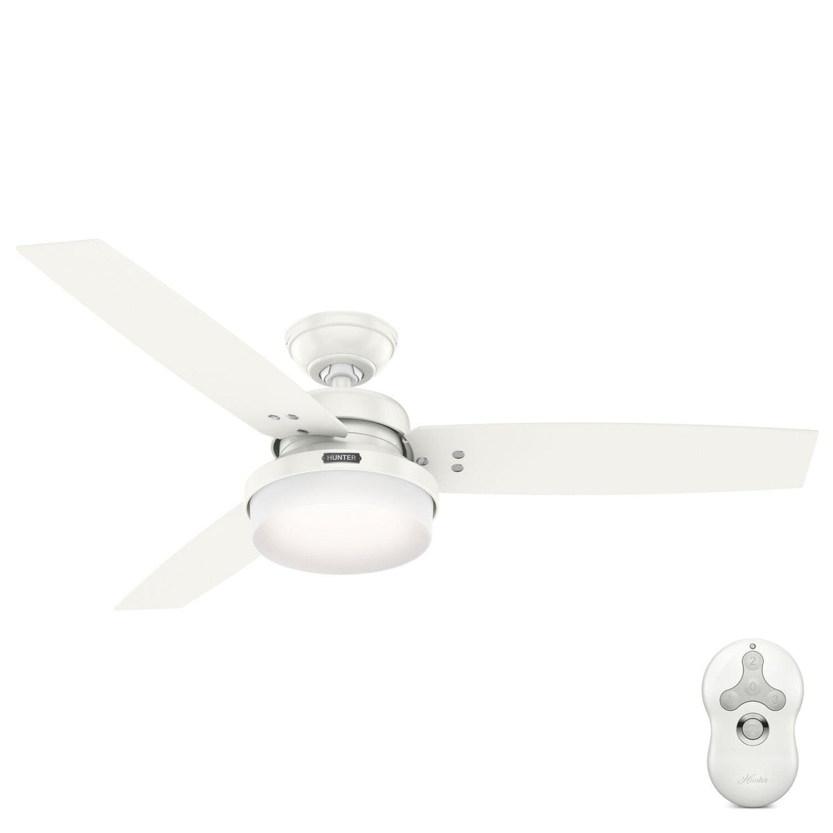 Hunter Sentinel 52-in Brushed Nickel LED Indoor Ceiling Fan with Remote (3-Blade)