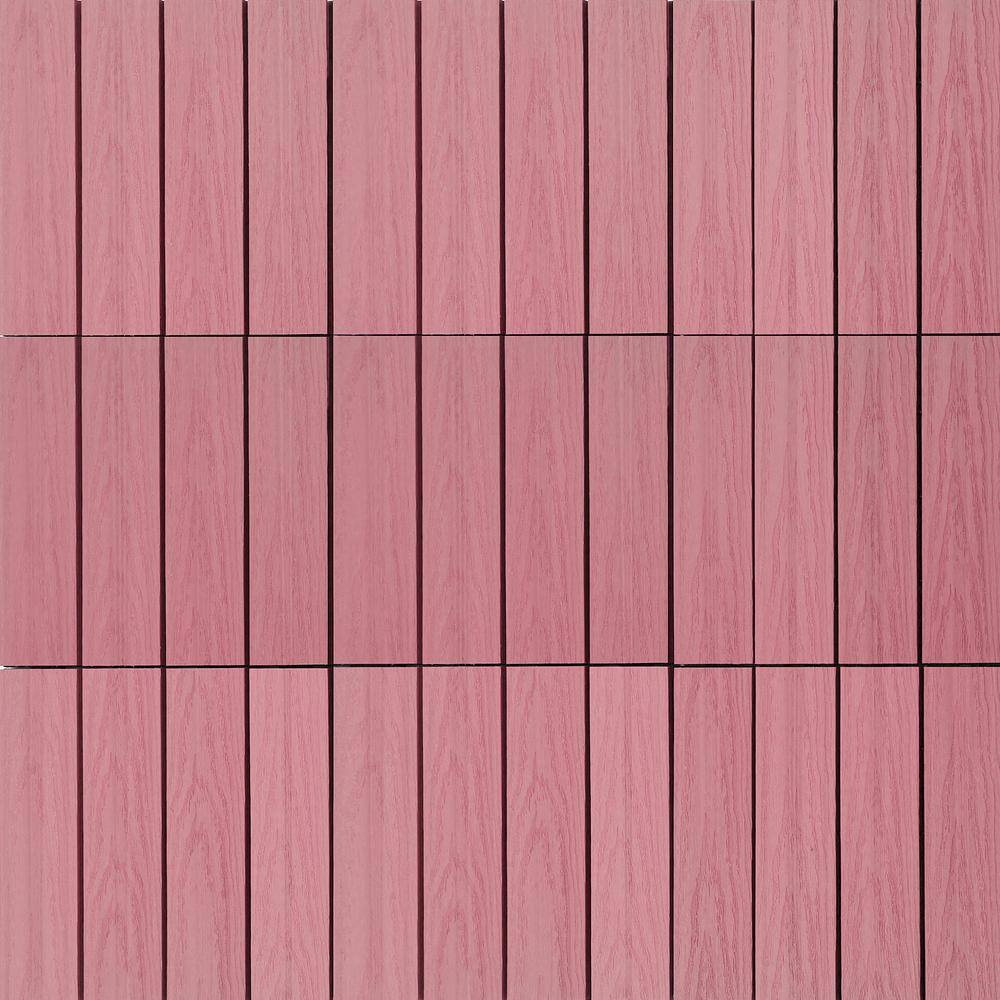 NewTechWood UltraShield Naturale 1 ft. x 1 ft. Quick Deck Outdoor Composite Deck Tile Sample in Seoul Pink