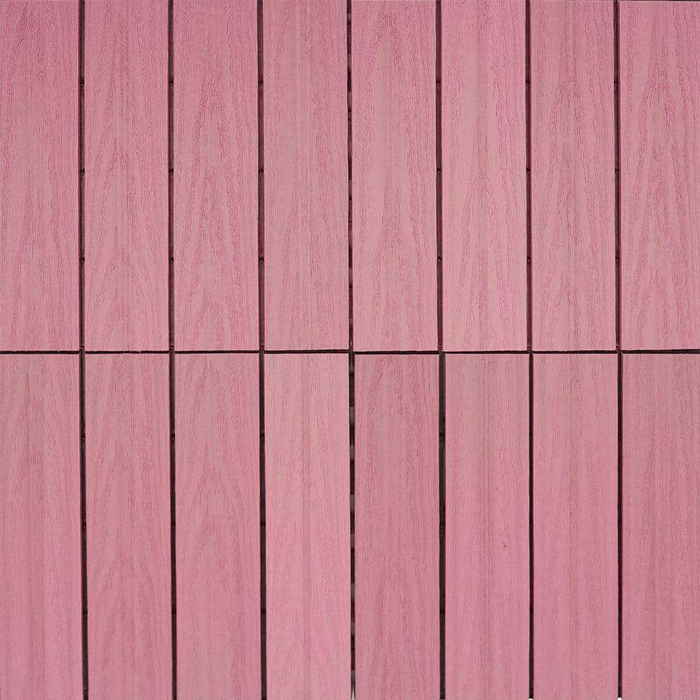 NewTechWood UltraShield Naturale 1 ft. x 1 ft. Quick Deck Outdoor Composite Deck Tile Sample in Seoul Pink