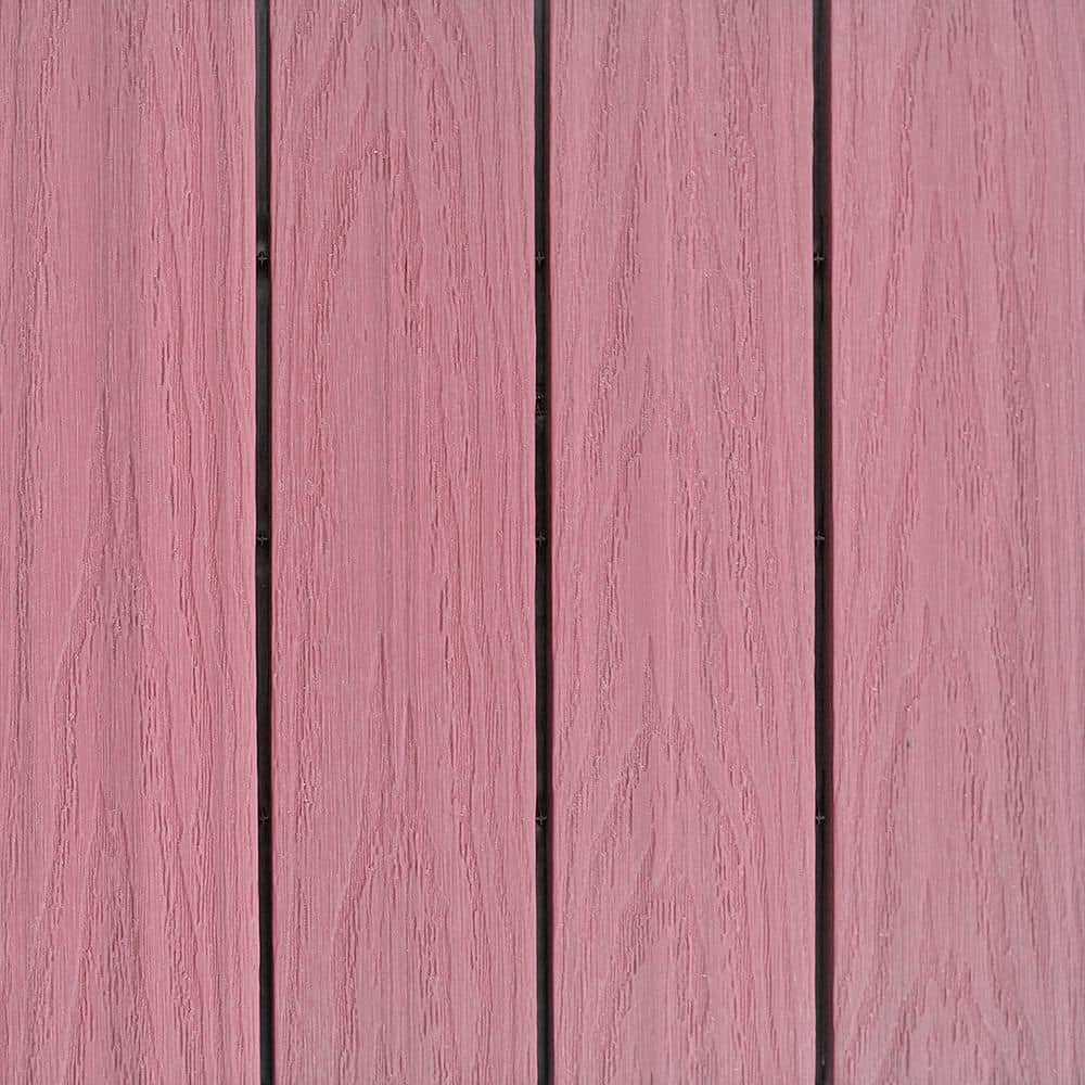 NewTechWood UltraShield Naturale 1 ft. x 1 ft. Quick Deck Outdoor Composite Deck Tile Sample in Seoul Pink