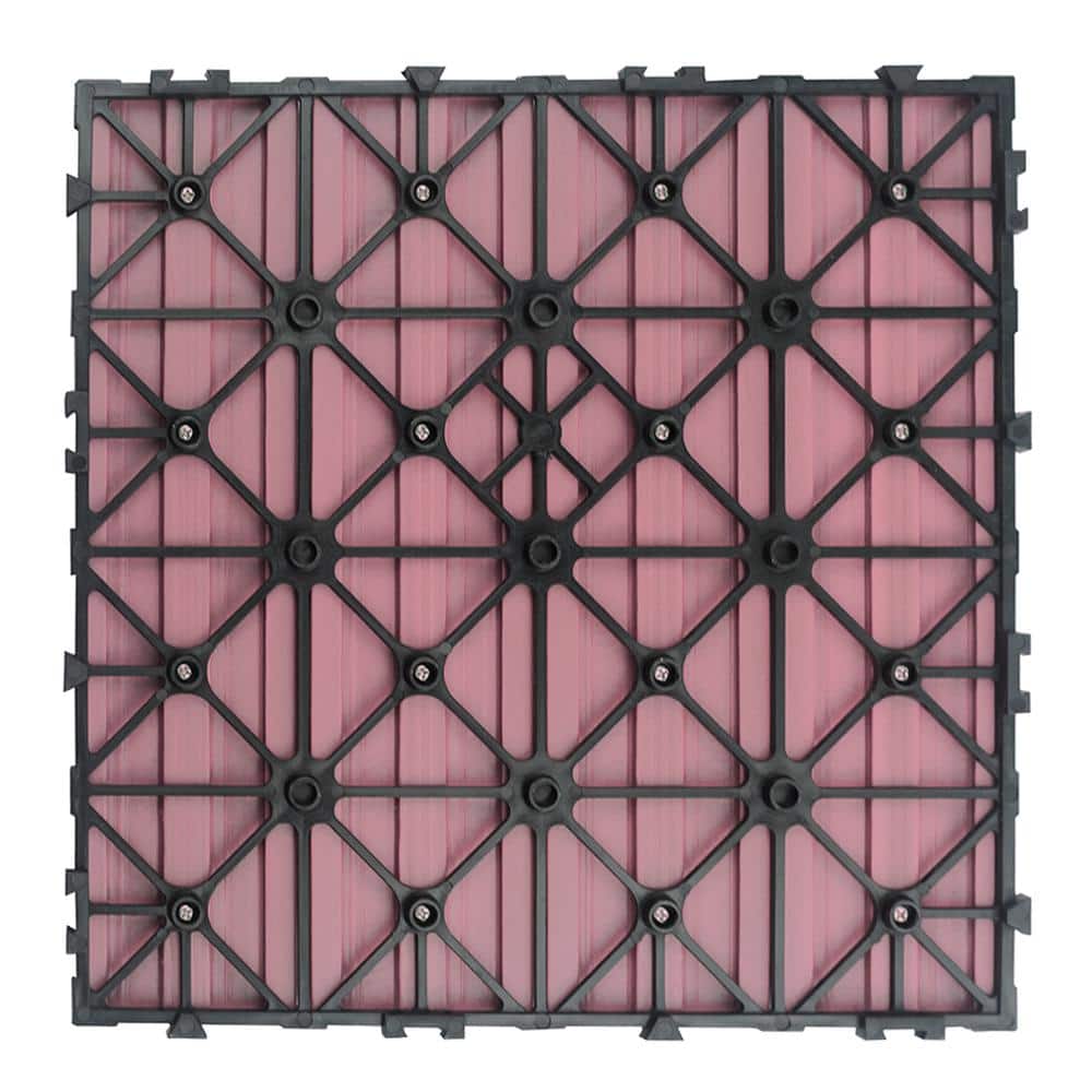 NewTechWood UltraShield Naturale 1 ft. x 1 ft. Quick Deck Outdoor Composite Deck Tile Sample in Seoul Pink