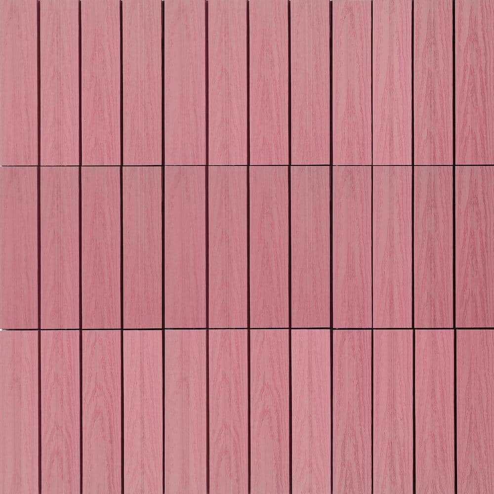 NewTechWood UltraShield Naturale 1 ft. x 1 ft. Quick Deck Outdoor Composite Deck Tile in Seoul Pink (10 sq. ft. Per Box)