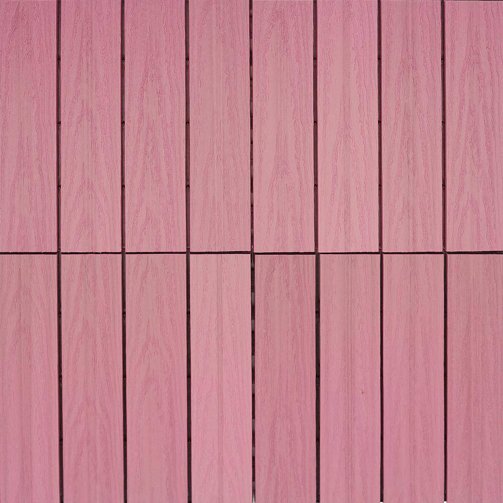 NewTechWood UltraShield Naturale 1 ft. x 1 ft. Quick Deck Outdoor Composite Deck Tile in Seoul Pink (10 sq. ft. Per Box)