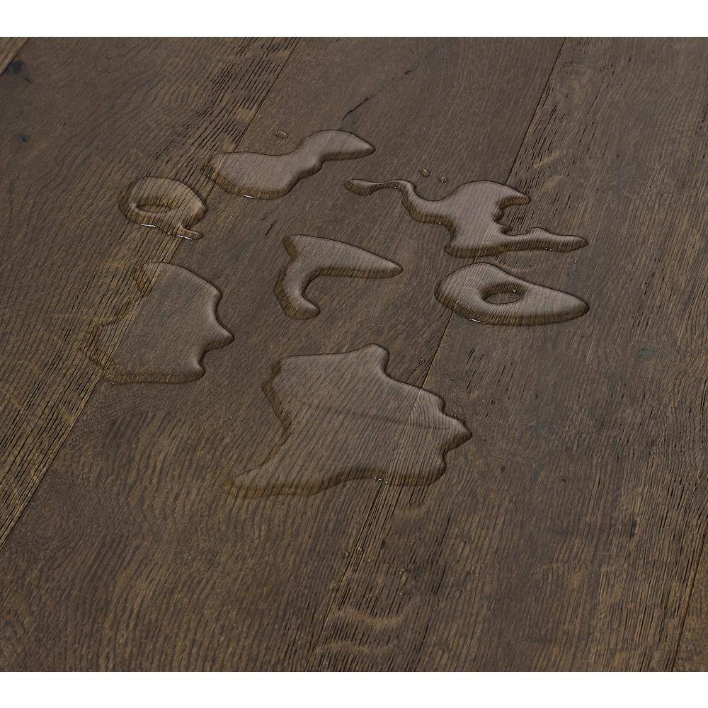 Sure+ Sepia Brown Hickory Hickory 1/4 in. T x 6.5 in. W Click Lock W Brushed Engineered Hardwood Flooring (21.7 sq.ft./case)