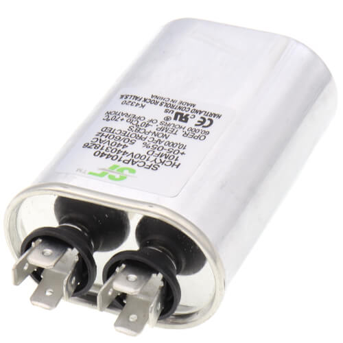 Trane SFCAP10440 capacitor - detail view (Voltage: 440v, 370V; MFD: 10)