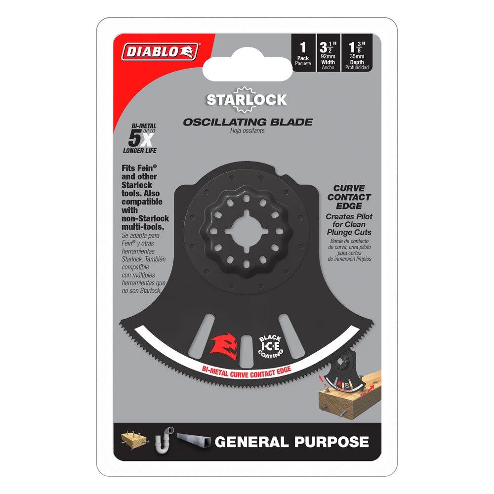 Diablo Starlock Bi-Metal Oscillating Blade for General Purpose Cuts 3-1/2"