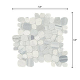 Daltile Stone Decor Shadow 12 in. x 12 in. x 10 mm Marble Pebble Mosaic Floor and Wall Tile (0.95 sq. ft. per piece)