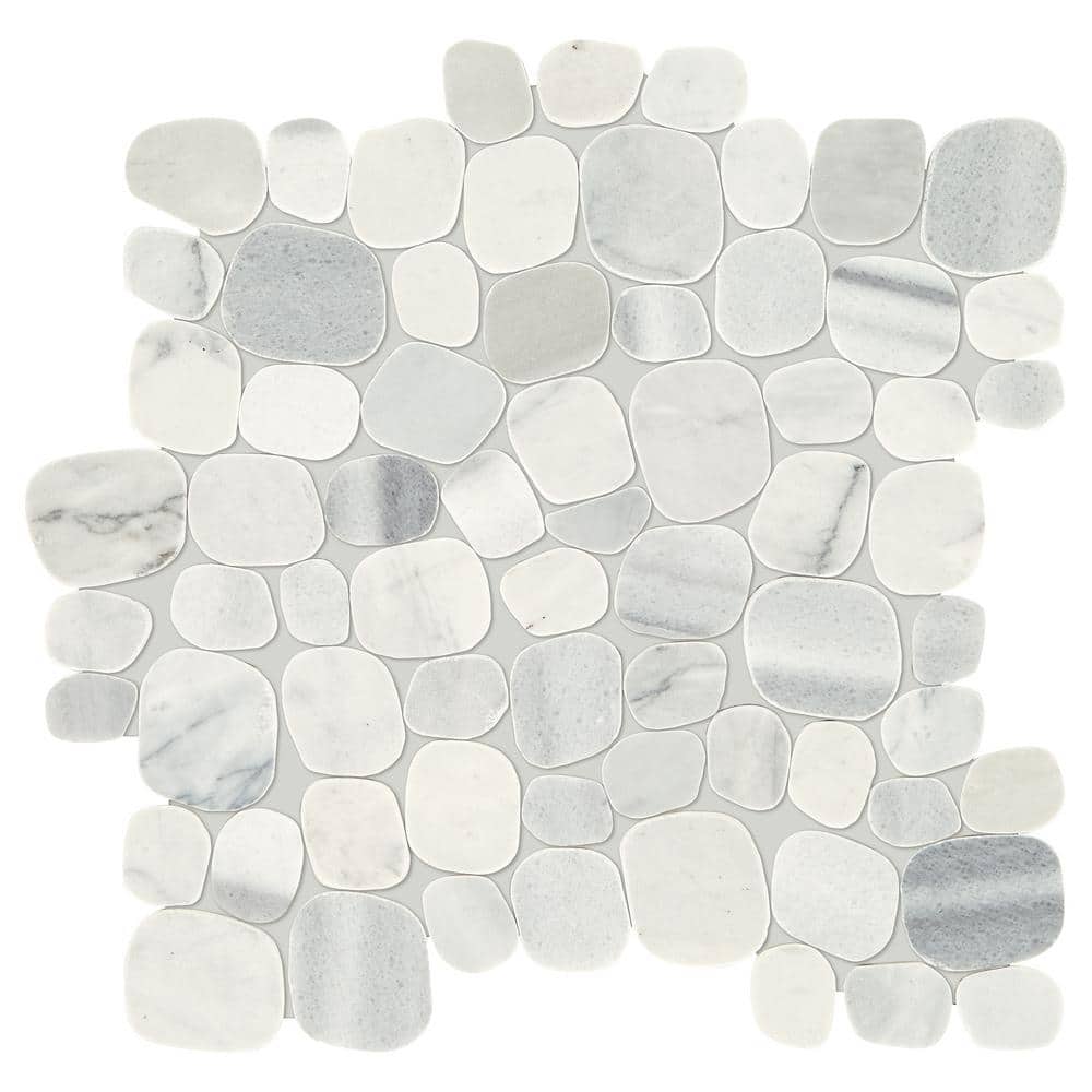 Daltile Stone Decor Shadow 12 in. x 12 in. x 10 mm Marble Pebble Mosaic Floor and Wall Tile (0.95 sq. ft. per piece)