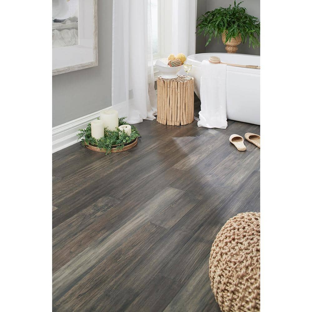 OptiWood Shadow Gray Hickory 2/7 in. T x 5 in. W  Click Lock Hand Scraped Engineered Hardwood Flooring (16.7 sq.ft./case)
