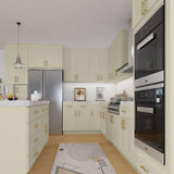 HOMEIBRO Newport Antique White Plywood Shaker Style 2-Doors 2-Drawers Base Kitchen Cabinet (30 in.W x 24 in.D x 34.5 in.H)
