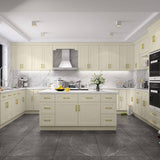 HOMEIBRO Newport Antique White Plywood Shaker Style 2-Doors 2-Drawers Base Kitchen Cabinet (30 in.W x 24 in.D x 34.5 in.H)