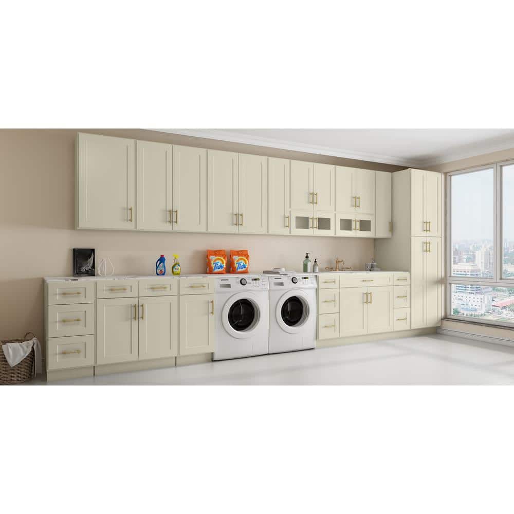 HOMEIBRO Antique White Shaker Style Ready to Assemble Stock Wall Kitchen Cabinet (33 in. W x 15 in. H x 24 in. D)