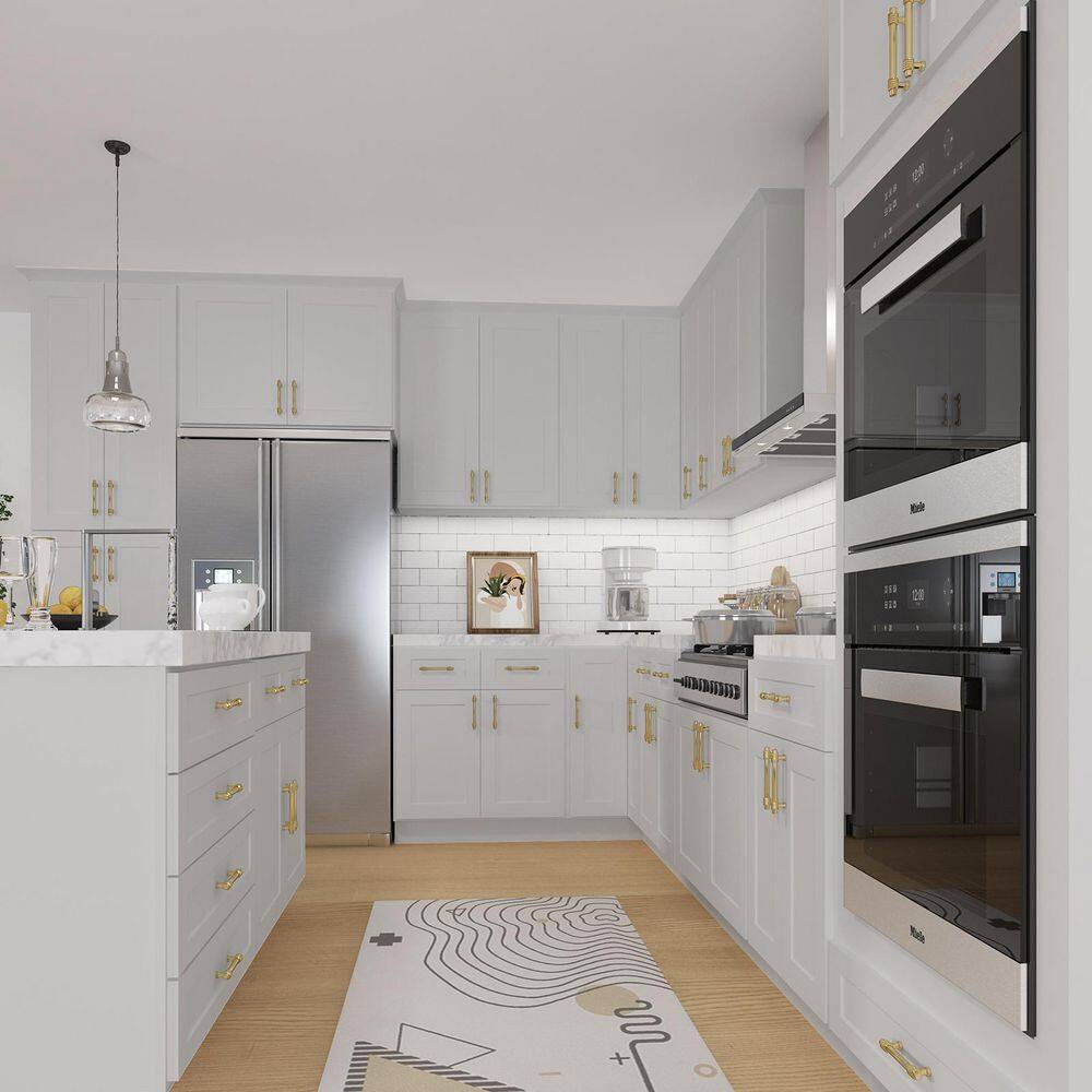 HOMEIBRO 18 in. W x 12 in. D x 42 in. H in Shaker Dove Plywood Ready to Assemble Wall Cabinet 1-Door 3-Shelves Kitchen Cabinet