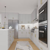HOMEIBRO 18 in. W x 12 in. D x 42 in. H in Shaker Dove Plywood Ready to Assemble Wall Cabinet 1-Door 3-Shelves Kitchen Cabinet