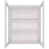 HOMEIBRO 30-in W X 12-in D X 36-in H in Shaker Dove Plywood Ready to Assemble Wall Glass kitchen Cabinet